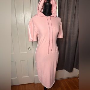 Pink hooded dress